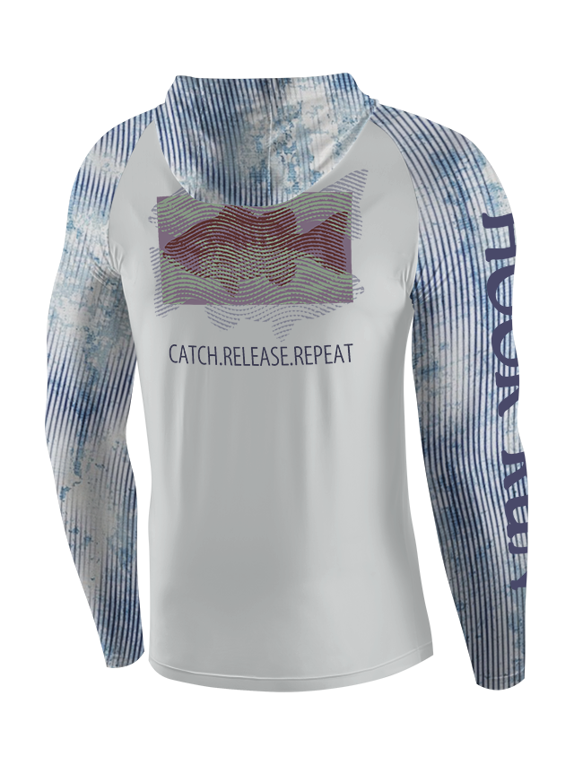 Fishing Dreams in Fingerprints UPF Hoodie