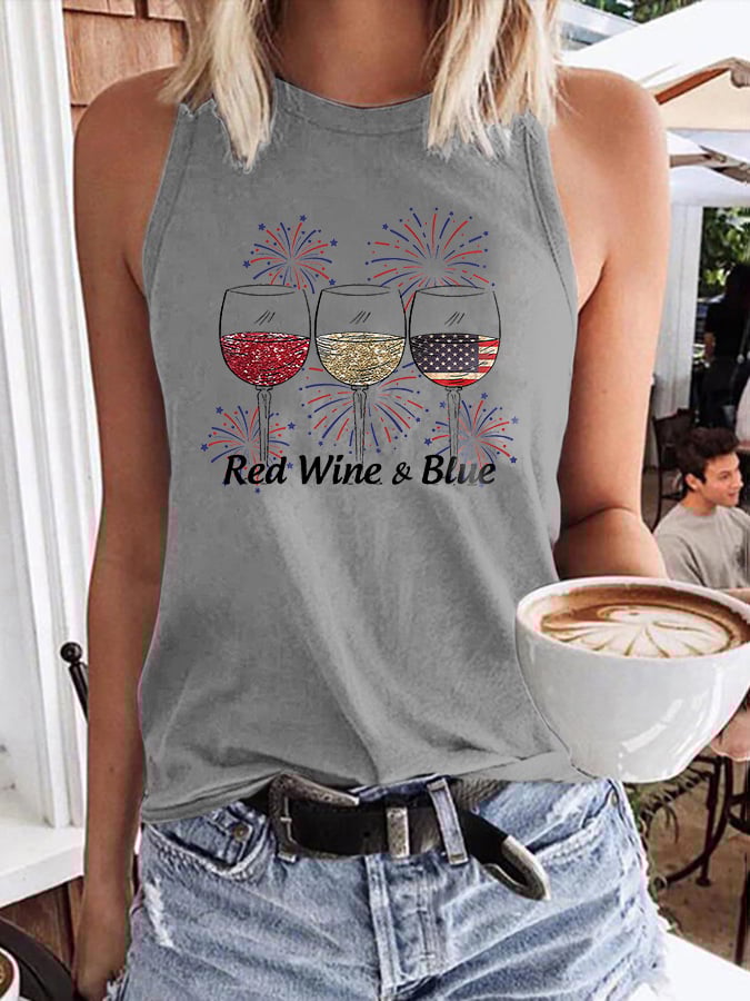 🔥Last Day 49% Off🔥Women's Red Wine and Blue Print Vest