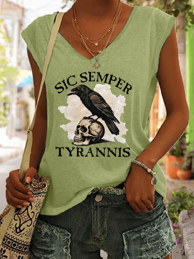 Women's Sic Semper Tyrannis Print Casual Vest