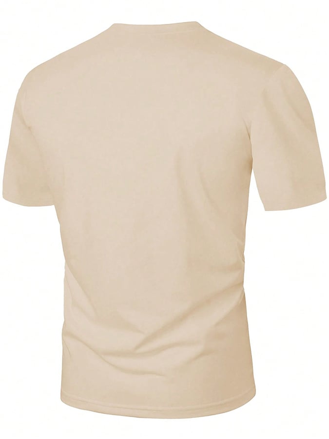 Lässiges T-Shirt mit Rundhalsausschnitt und modischem Aufdruck für Herren