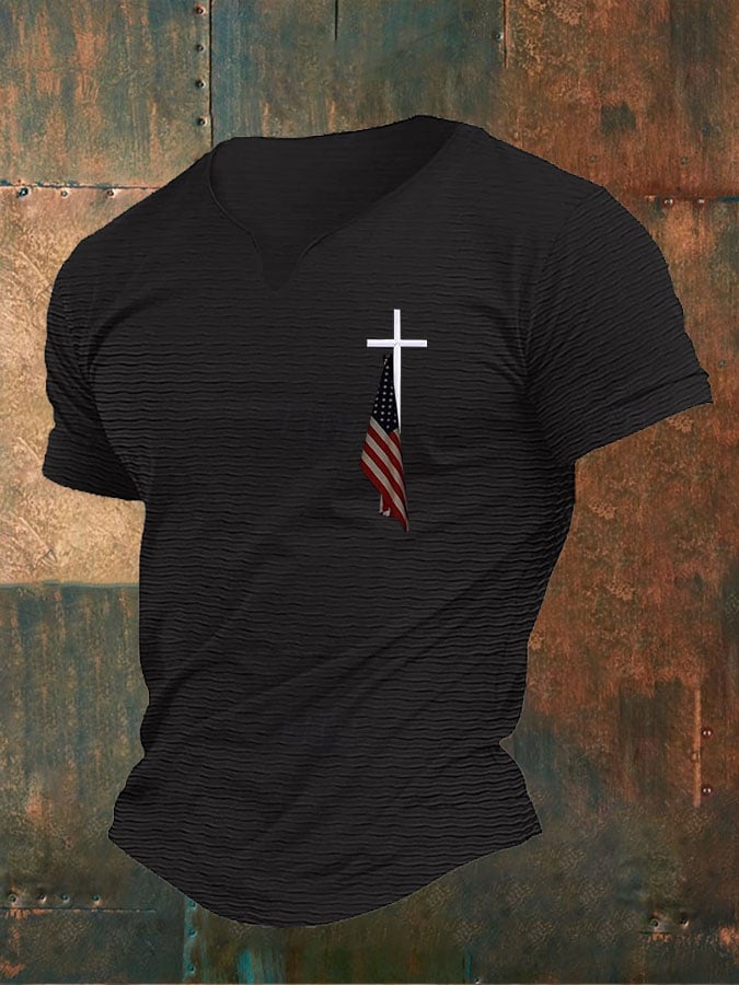 Men's Flag Cross Printed Top