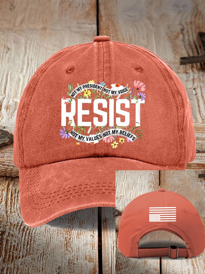 Retro Resist Not My President, Not My Voice, Not My Values, Not My Beliefs Print Baseball Cap