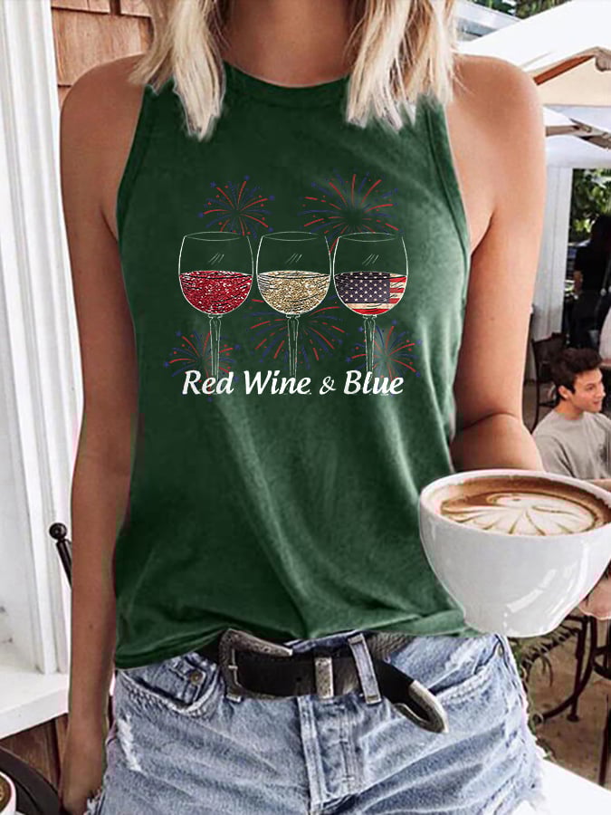 🔥Last Day 49% Off🔥Women's Red Wine and Blue Print Vest