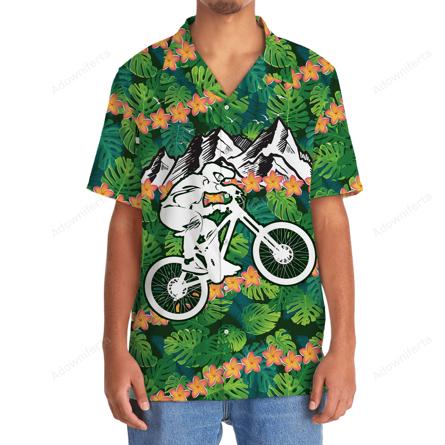 Mountain Bike Tropical Hawaiian Shirt