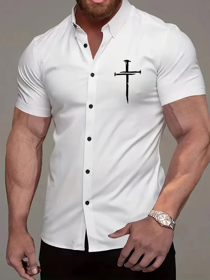 Men'S Classic Cross Print Shirt