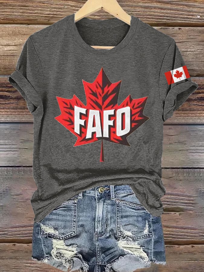 Women's Retro FAFO Canada Print T-Shirt