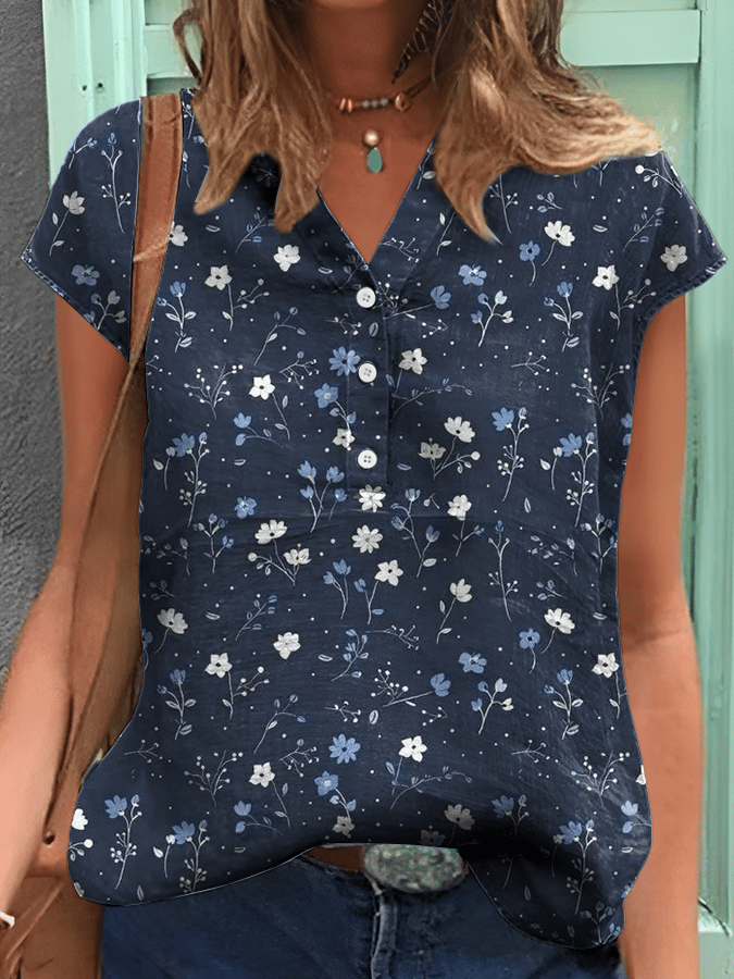 Women's Casual Vintage Japanese Art Print Shirt