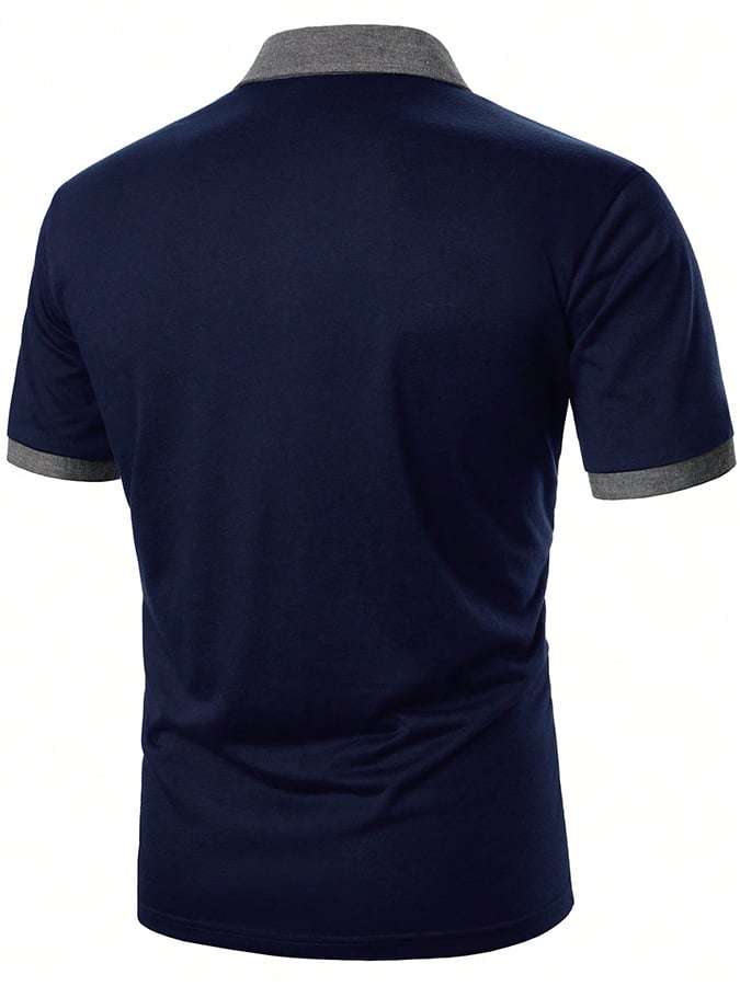 Modisches, lässiges Poloshirt mit Aufdruck für Herren (mit Taschen)