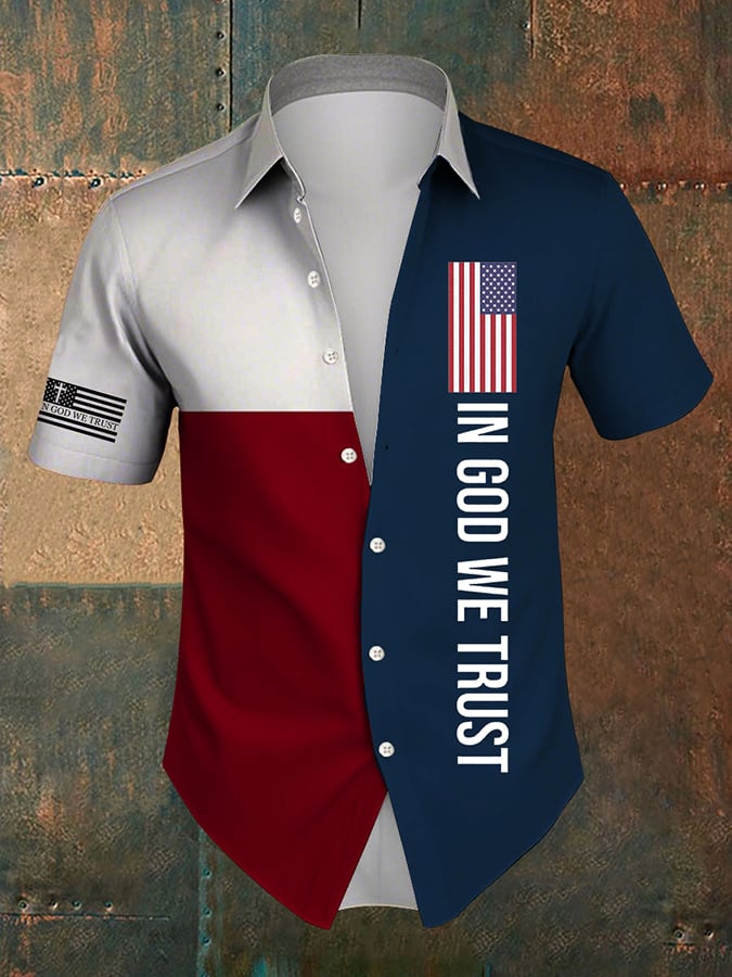 Men's In God We Trust Printed Short Sleeve Shirt