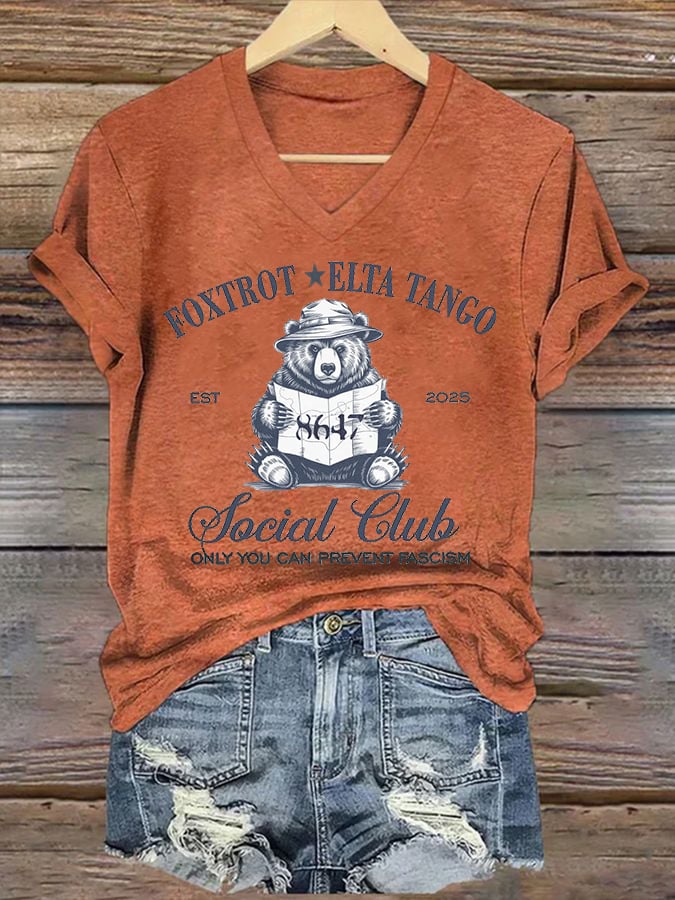 Women's Fashion Flag Print Casual T-shirt