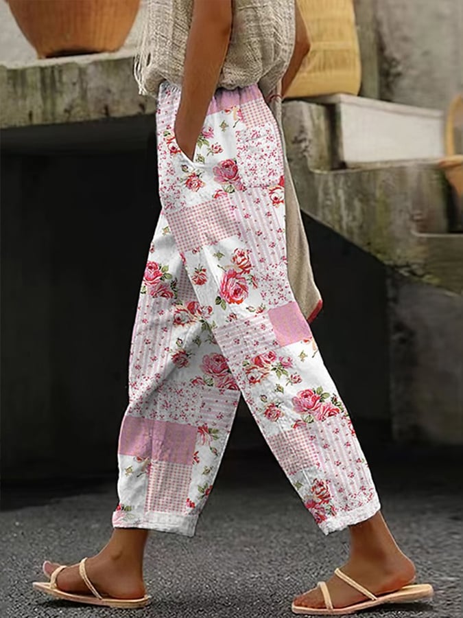 Women's flowers Print Casual Pants