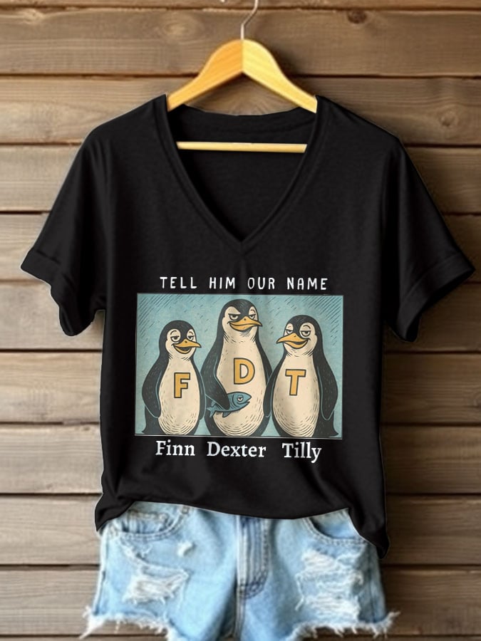 Women's Tell Him Our Name Finn Dexter Tilly Printed Short-Sleeved T-Shirt