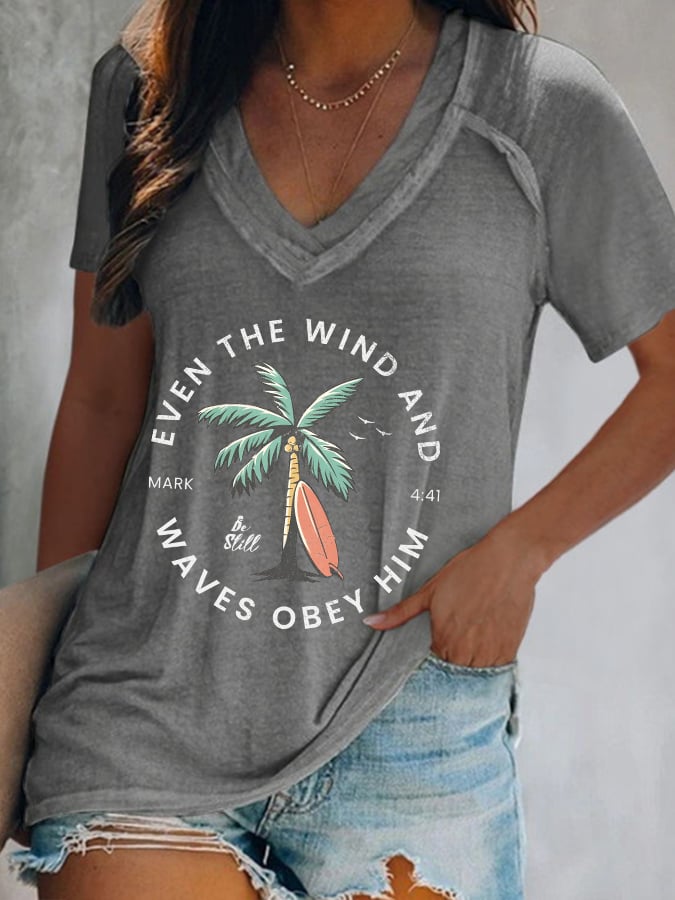 Women'S Casual Christian Scripture Graphic Print Short Sleeve T-Shirt