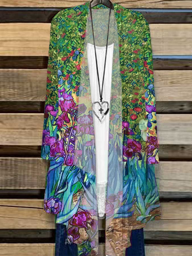 Women's Floral Print Casual Long Sleeve Cardigan