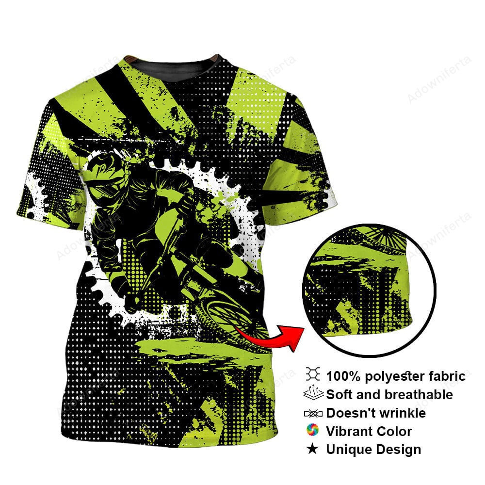 Mountain Bike Dirt Green T-Shirt For Men & Women