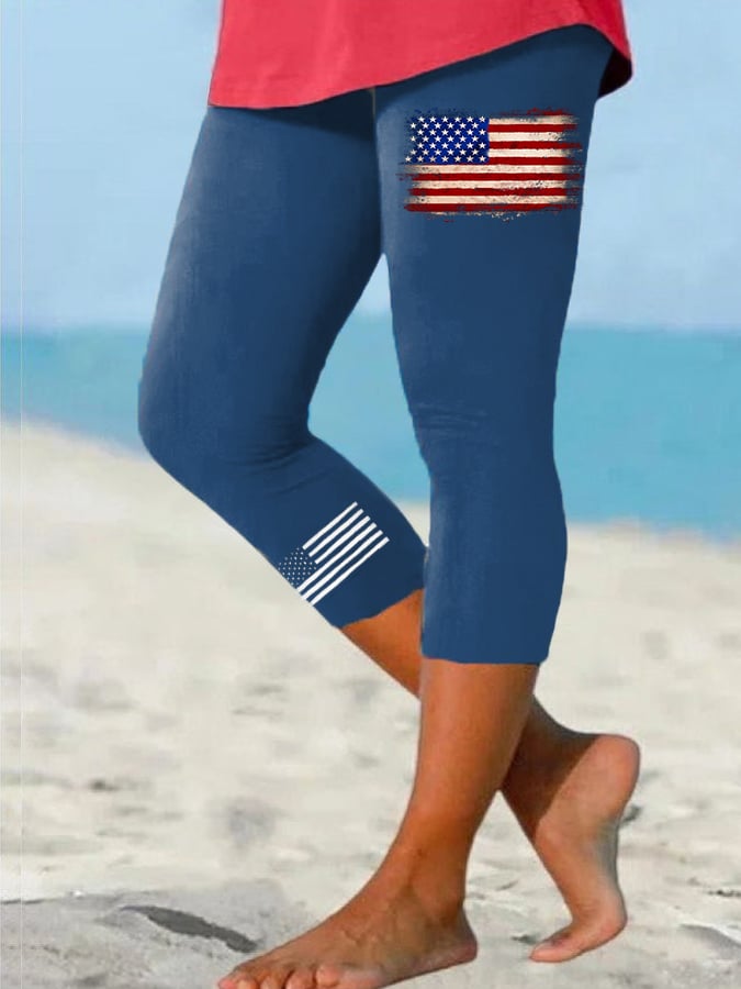 🔥Last Day 49% Off🔥Women's Vintage Flag Independence Day Casual Leggings