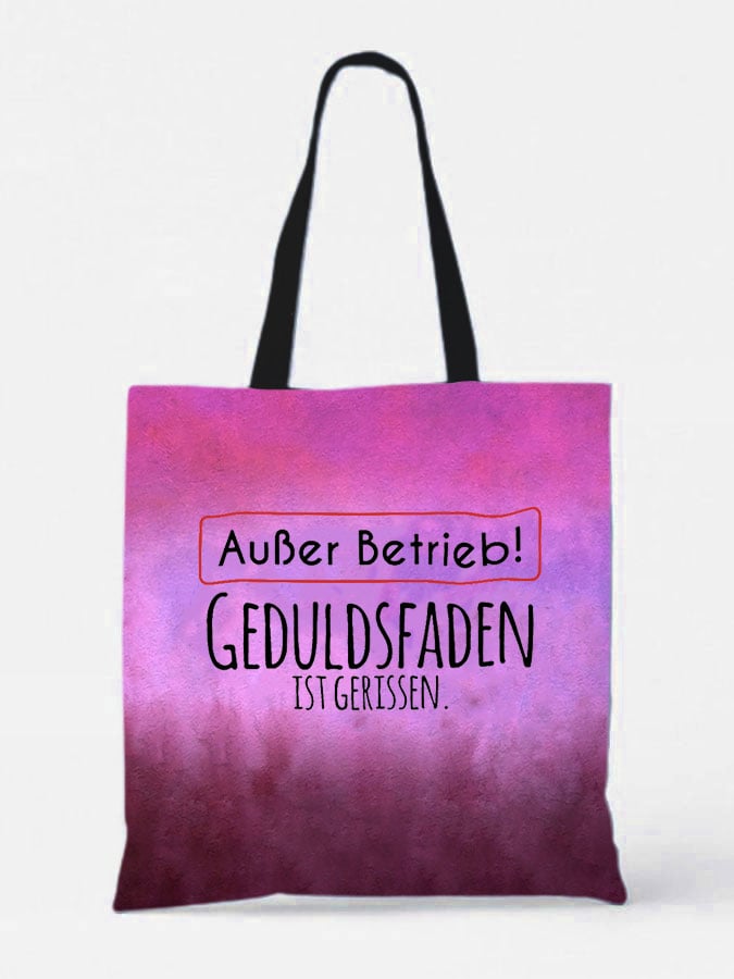 Inspirational Quotes German Printed Canvas Bag