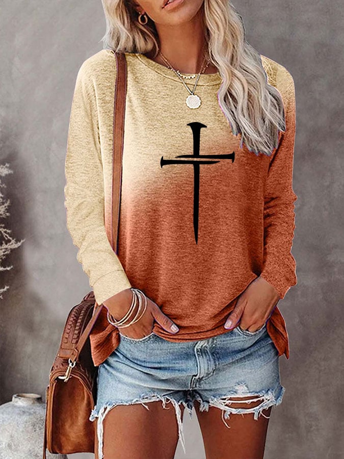 Women's Jesus has my back Casual Long Sleeve T-Shirt