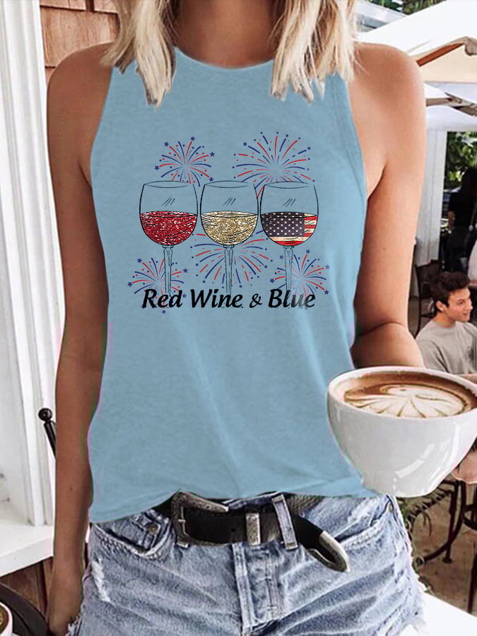 🔥Last Day 49% Off🔥Women's Red Wine and Blue Print Vest