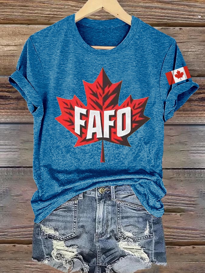 Women's Retro FAFO Canada Print T-Shirt