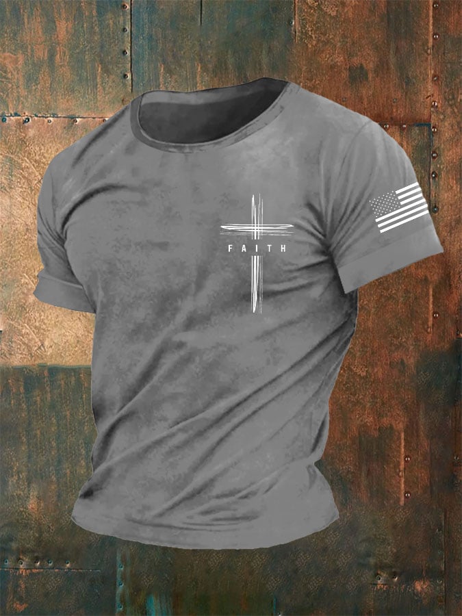 Men's Faith Print Casual T-Shirt