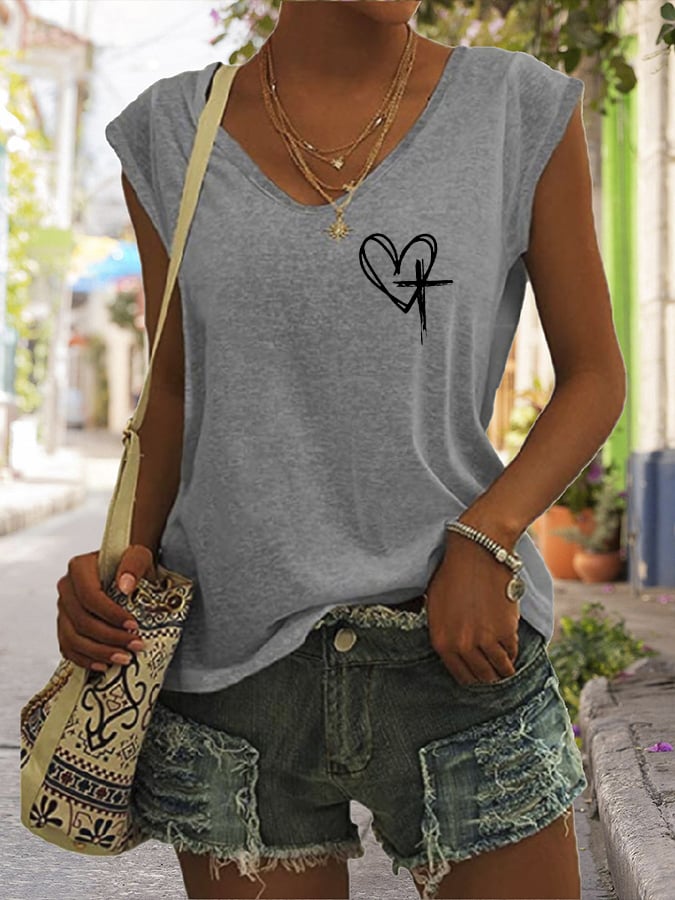 Women's Love Like Jesus Jesus Has My Back PINT Printed Vest