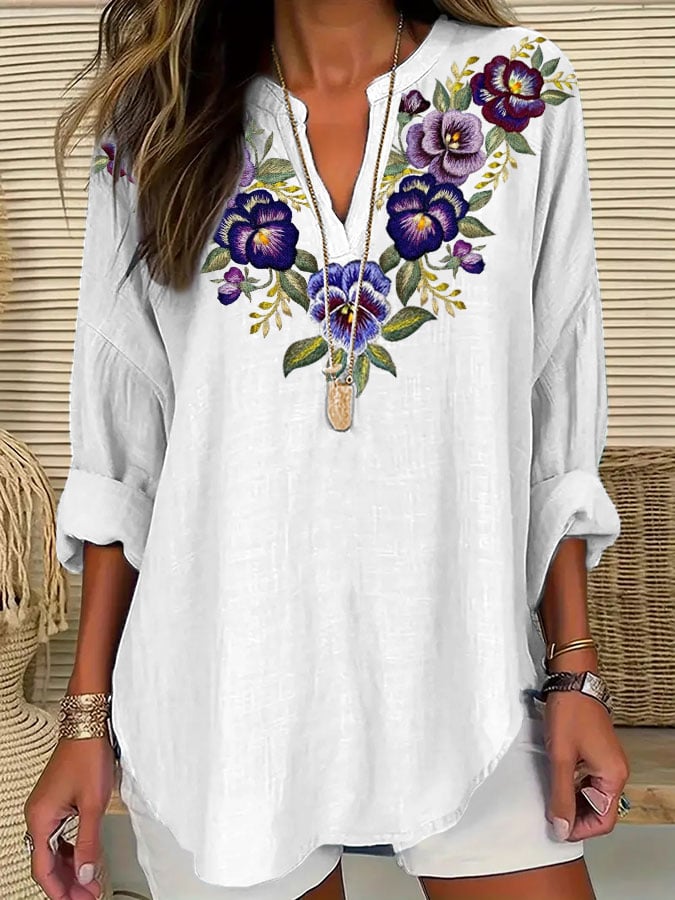 Women's Alzheimer's Purple Floral Casual Shirt