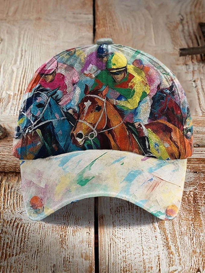 Unisex Racing Horses Kenturky Print Hat