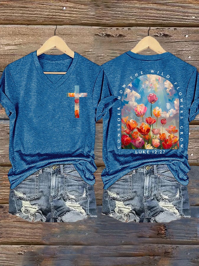 Consider How The Wild Flowers Grow Print T-shirt