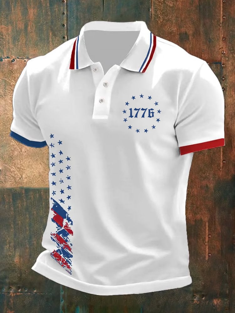 Men's Independence Day Printed Casual POLO Shirt