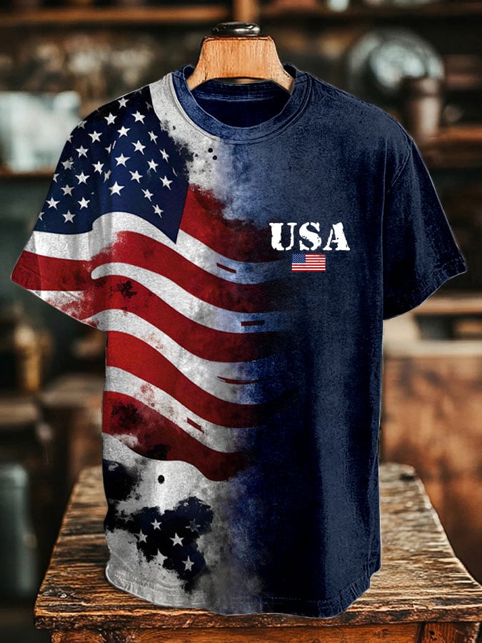 Men's Indepedence Day Design Print T-Shirt