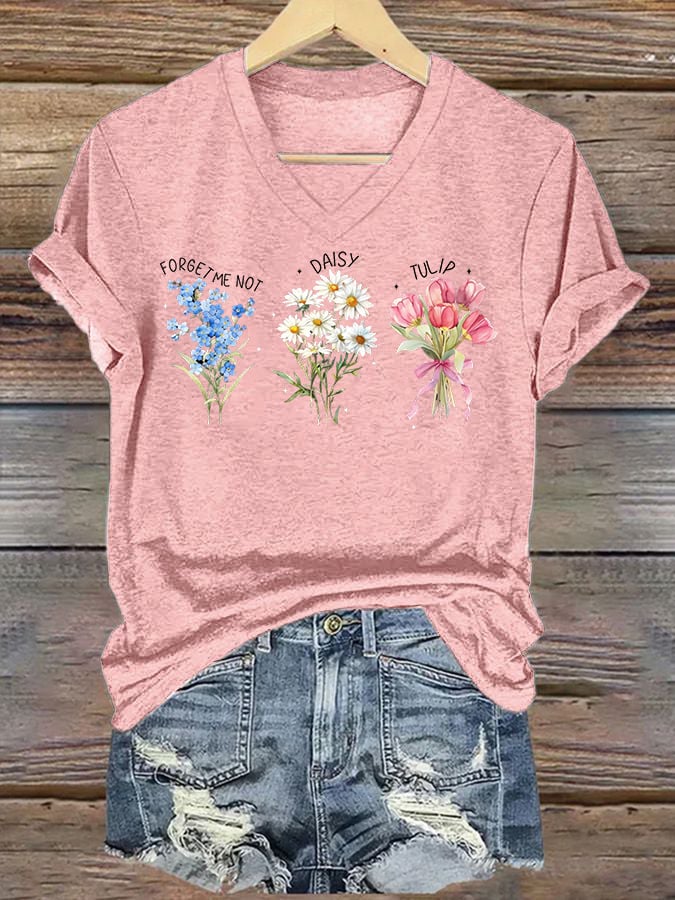 Women's Casual Floral Print T-Shirt