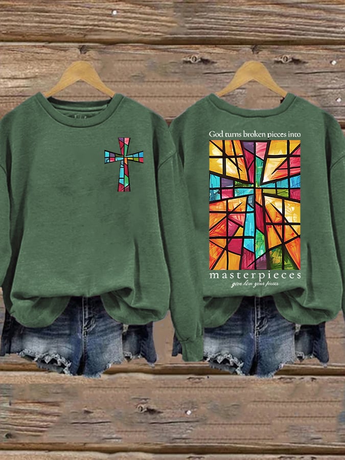 Women's God Turns Broken Pieces Into Masterpieces  Sweatshirt
