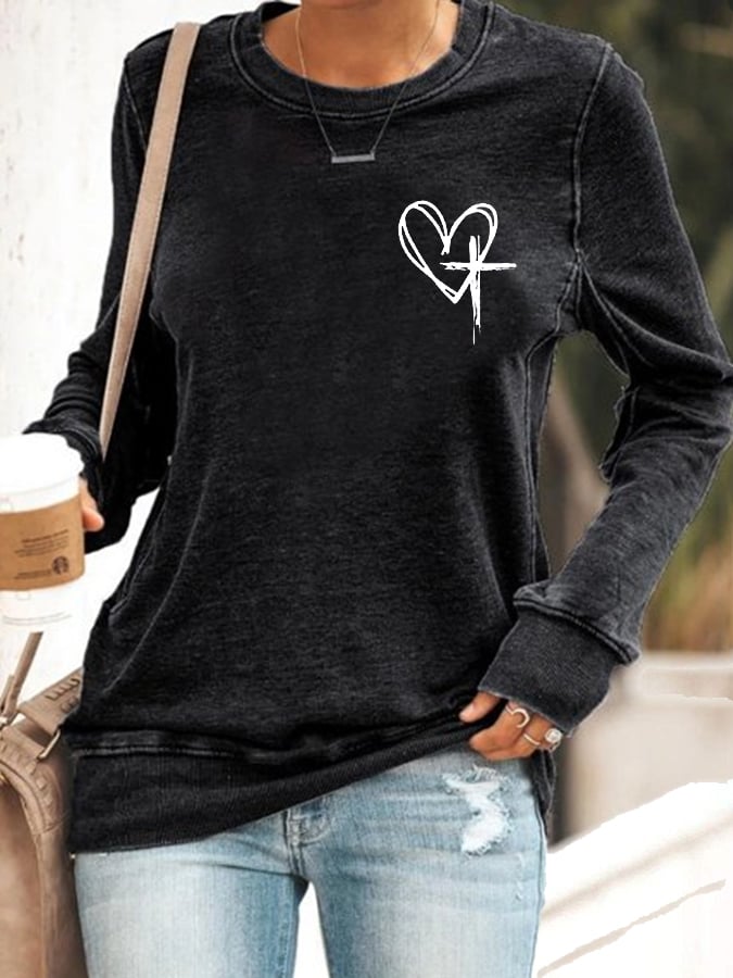 Women's Love Like Jesus Jesus Has My Back Print Sweatshirts