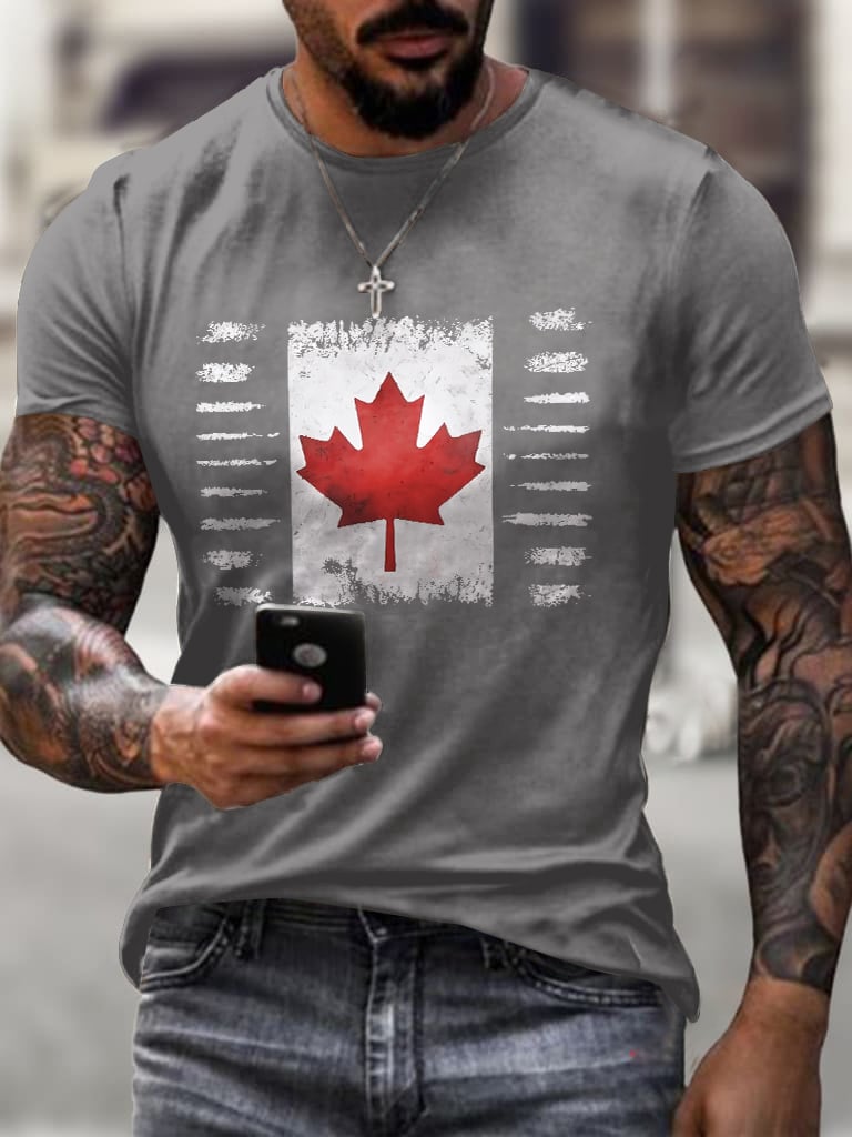 Men's Retro Canada Print T Shirt