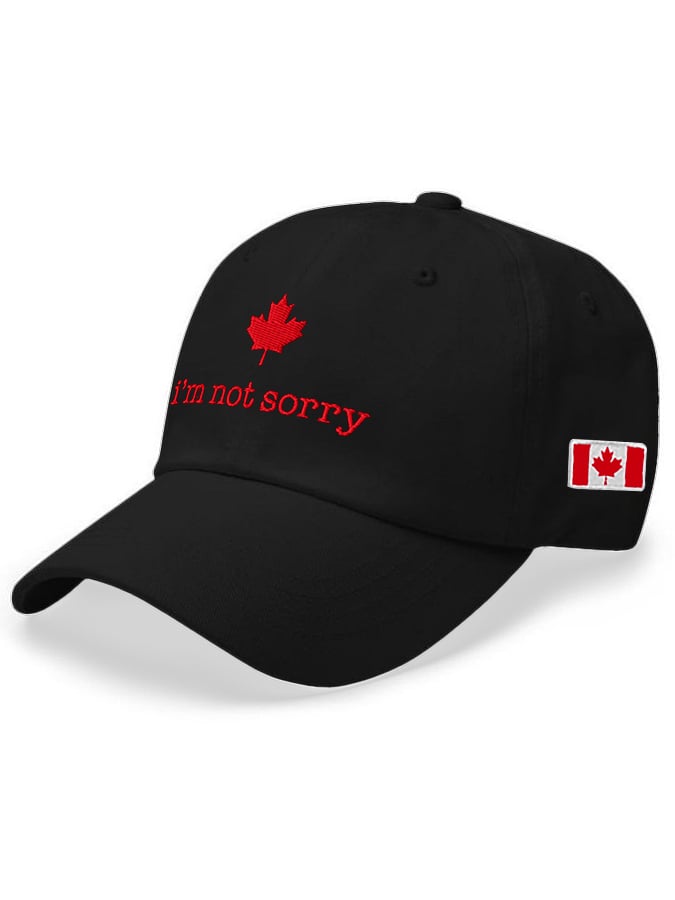 Retro Canadian I'm Not Sorry" Print Baseball Cap