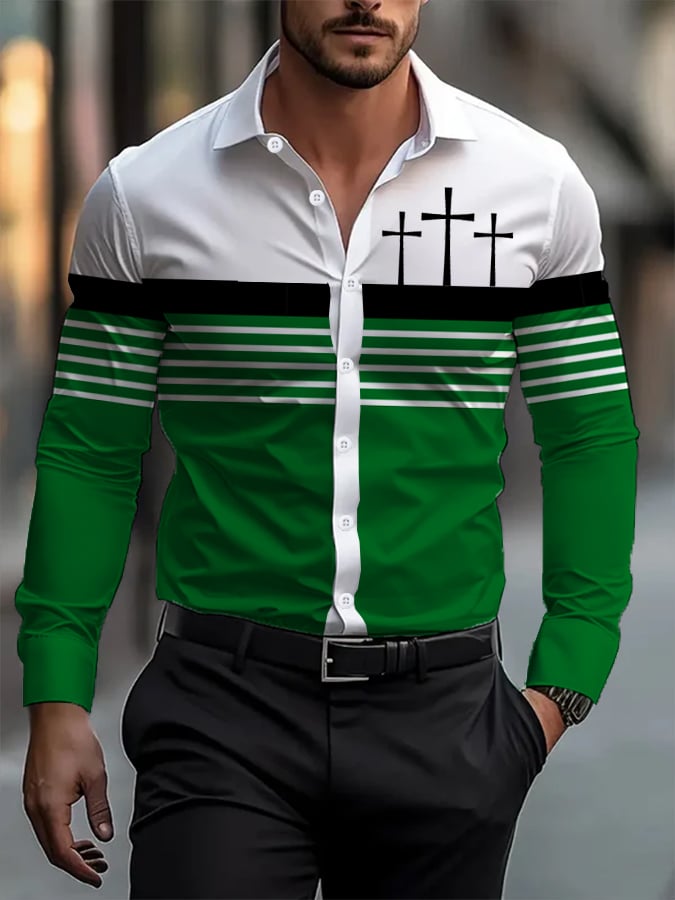 Men's Faith Printed Simple Casual Shirt