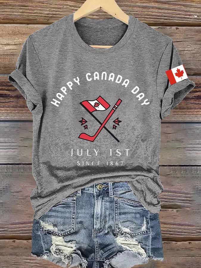 Women’s Happy Canada Day July 1st Since 1867 Print Casual T-Shirts