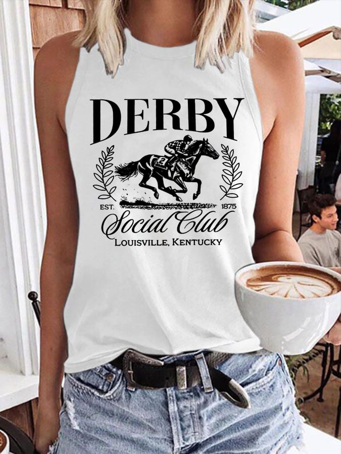 Women's Derby Day Print Casual Tank Top