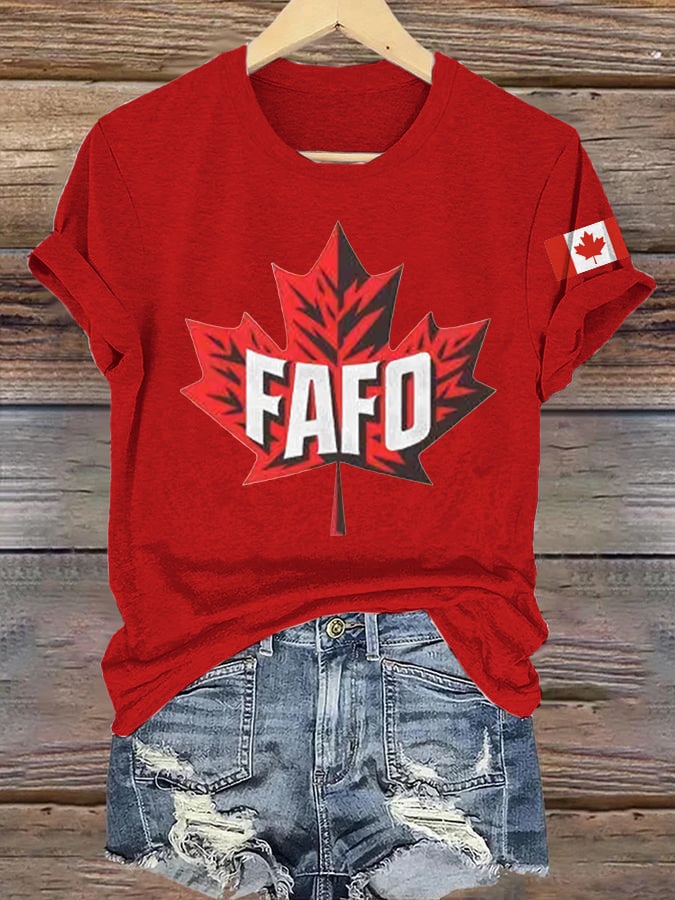 Women's Retro FAFO Canada Print T-Shirt