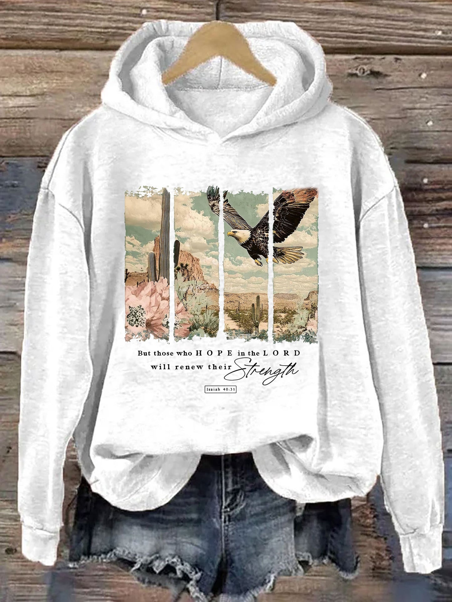 But Those Who HOPE in The LORD Will Renew Their Strength Isaiah 40:31 Print Hoodie