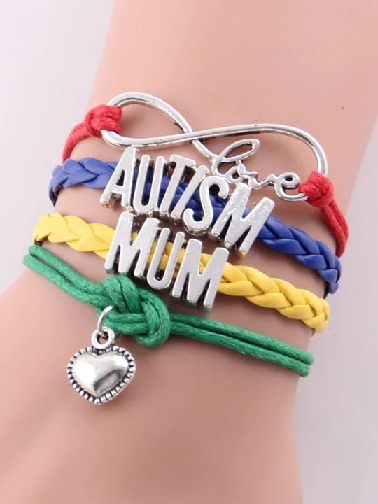 Infinity Love Autism Awareness Bracelet (Mum, Sister, Dad, Nana, Grandma, Aunt, Mom)