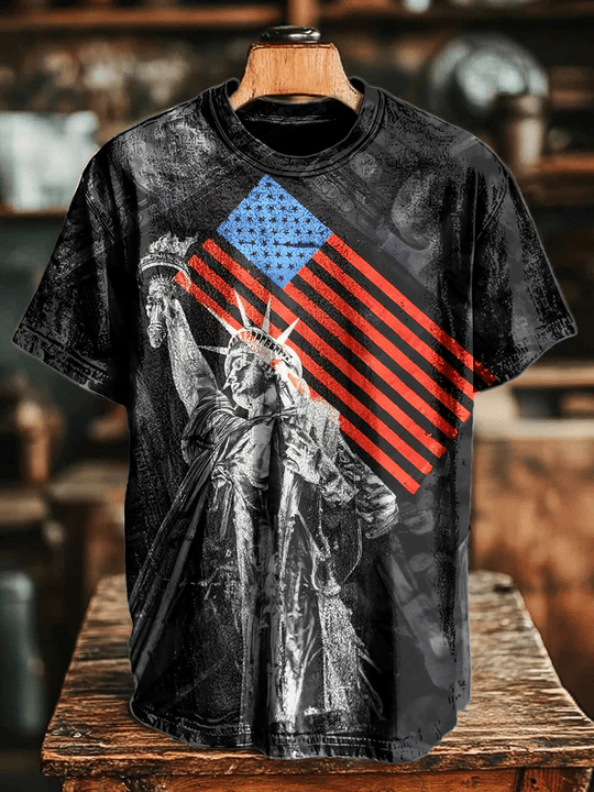 Men's Retro American Independence Day Printing T Shirt