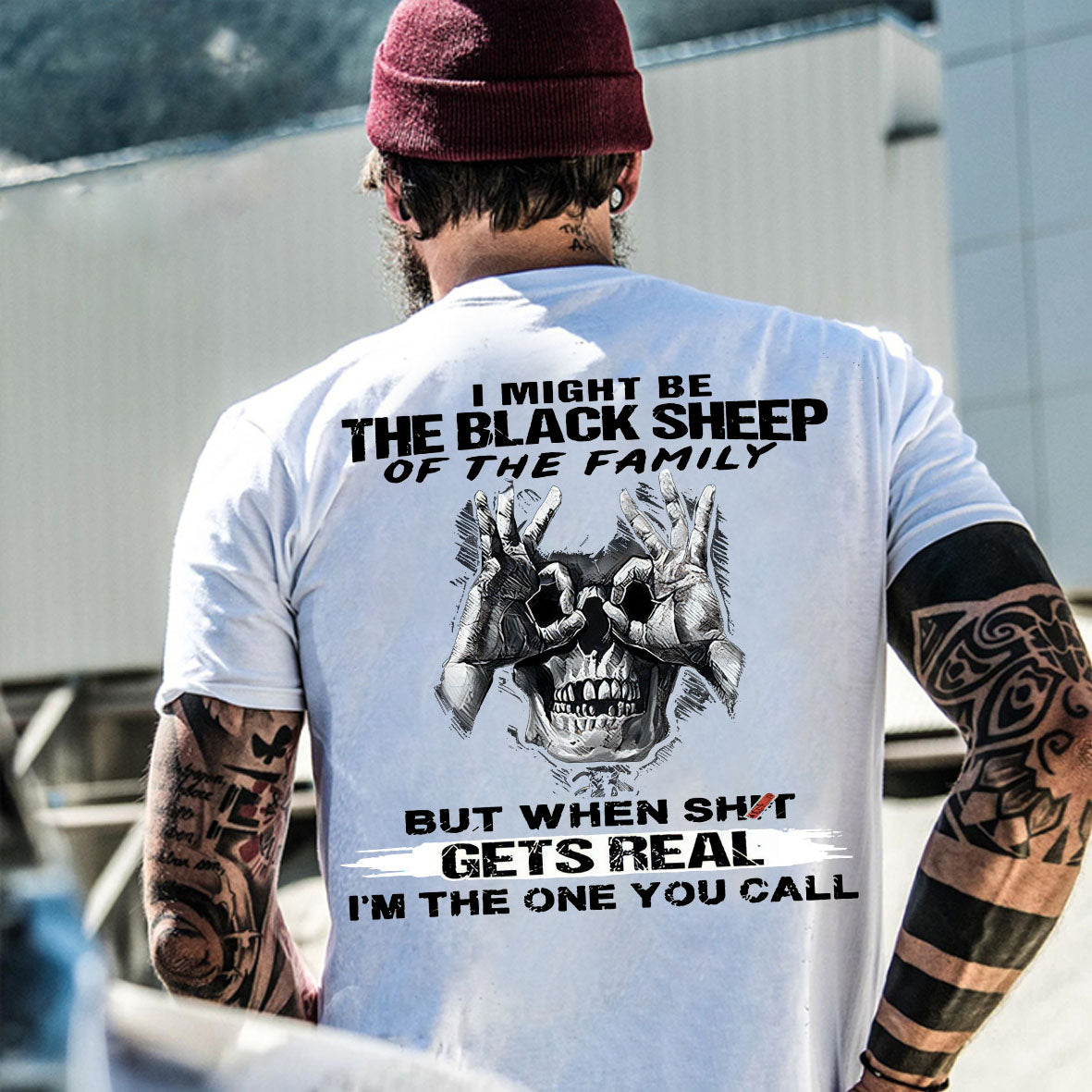 The Blacksheep Of  The Family Pattern Print 100%Cotton T-Shirt