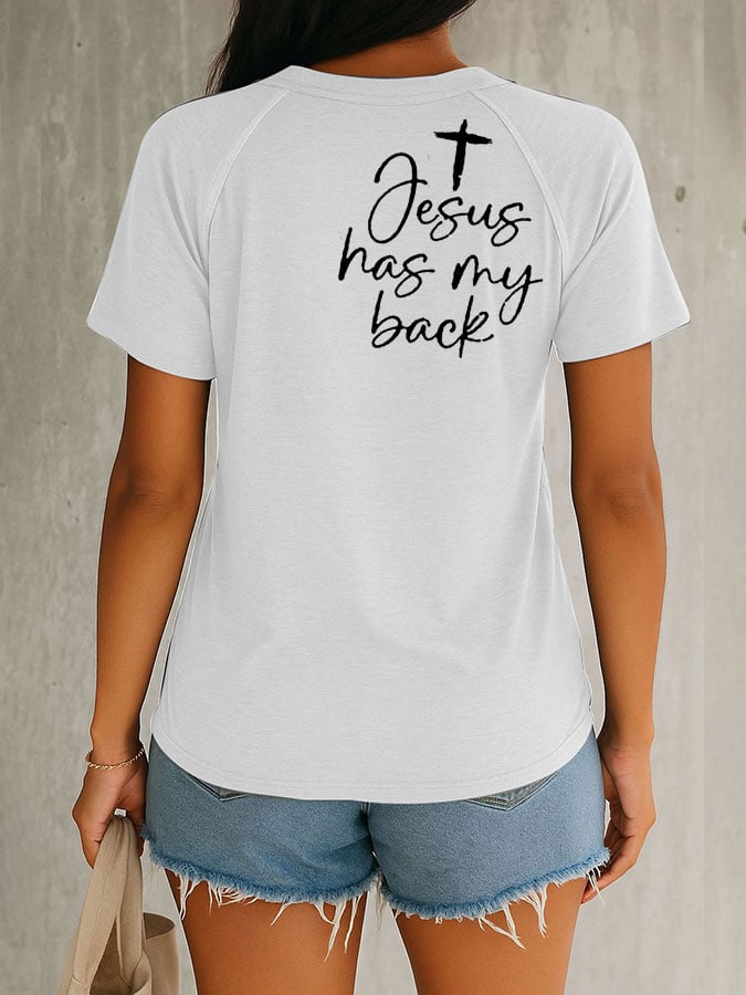 Women's Faith Cross Printed Short Sleeve T-shirt