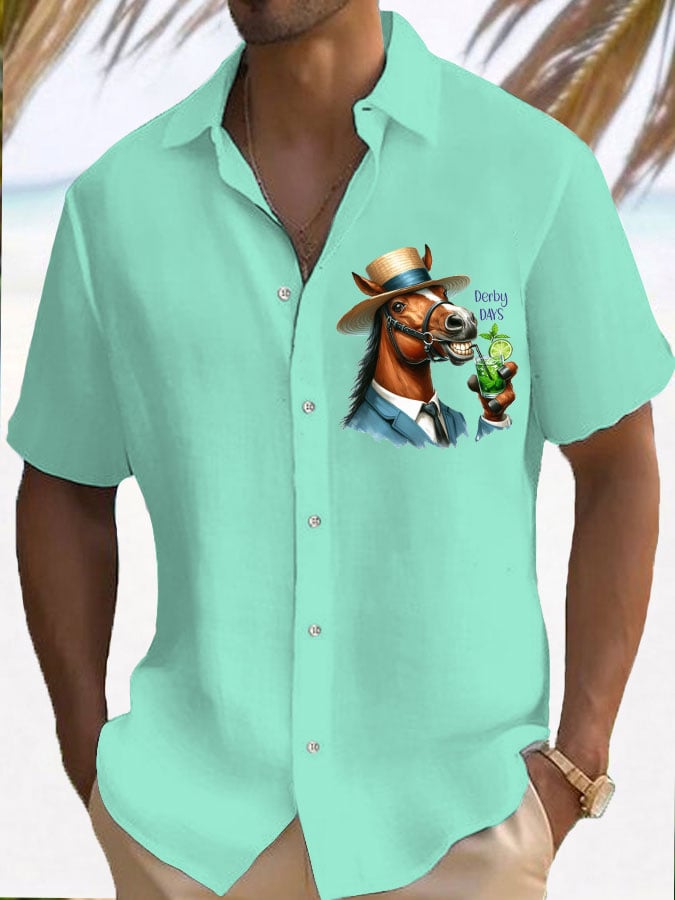 Men's Derby Day Printed Resort Shirt