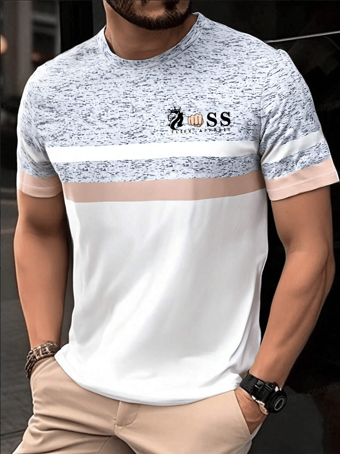 Lässiges T-Shirt mit Rundhalsausschnitt und modischem Aufdruck für Herren