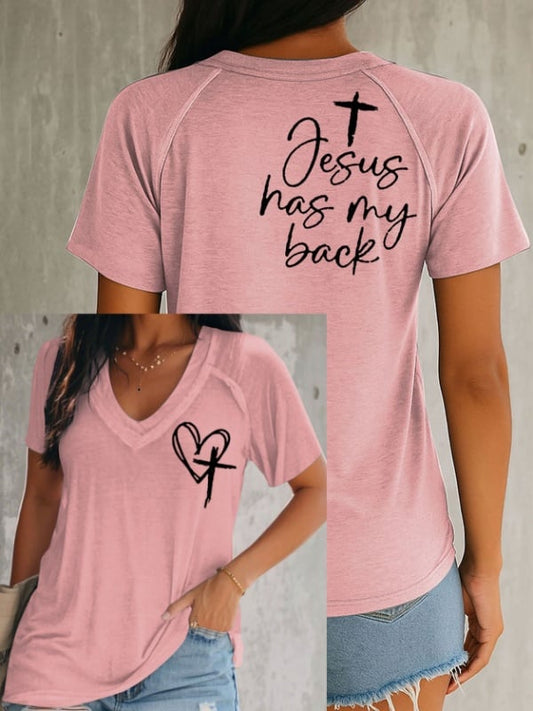 Women's Faith Cross Printed Short Sleeve T-shirt