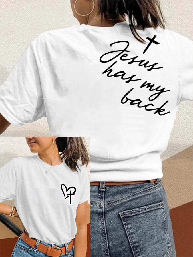 Women's Jesus Has My Back Casual Tee
