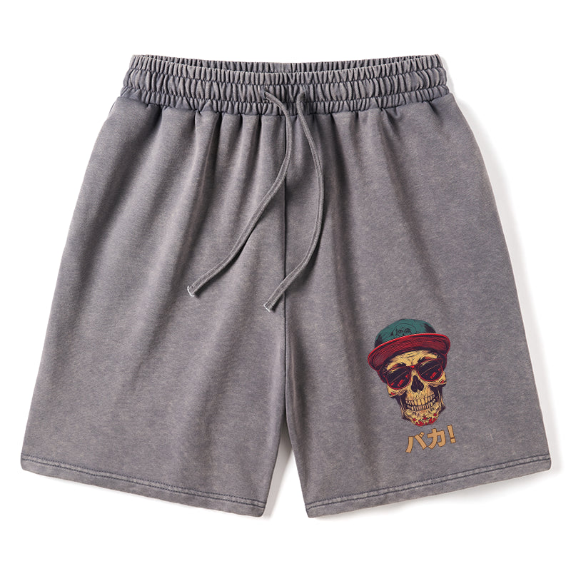 Fashion Skull Japanese Washed Shorts